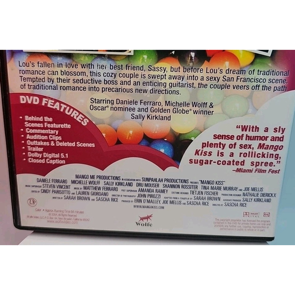 Mango Kiss (DVD, 2004, Wolfe Video) Daniele Ferraro Michelle Wolf Sally Kirkland - Picture 3 of 5